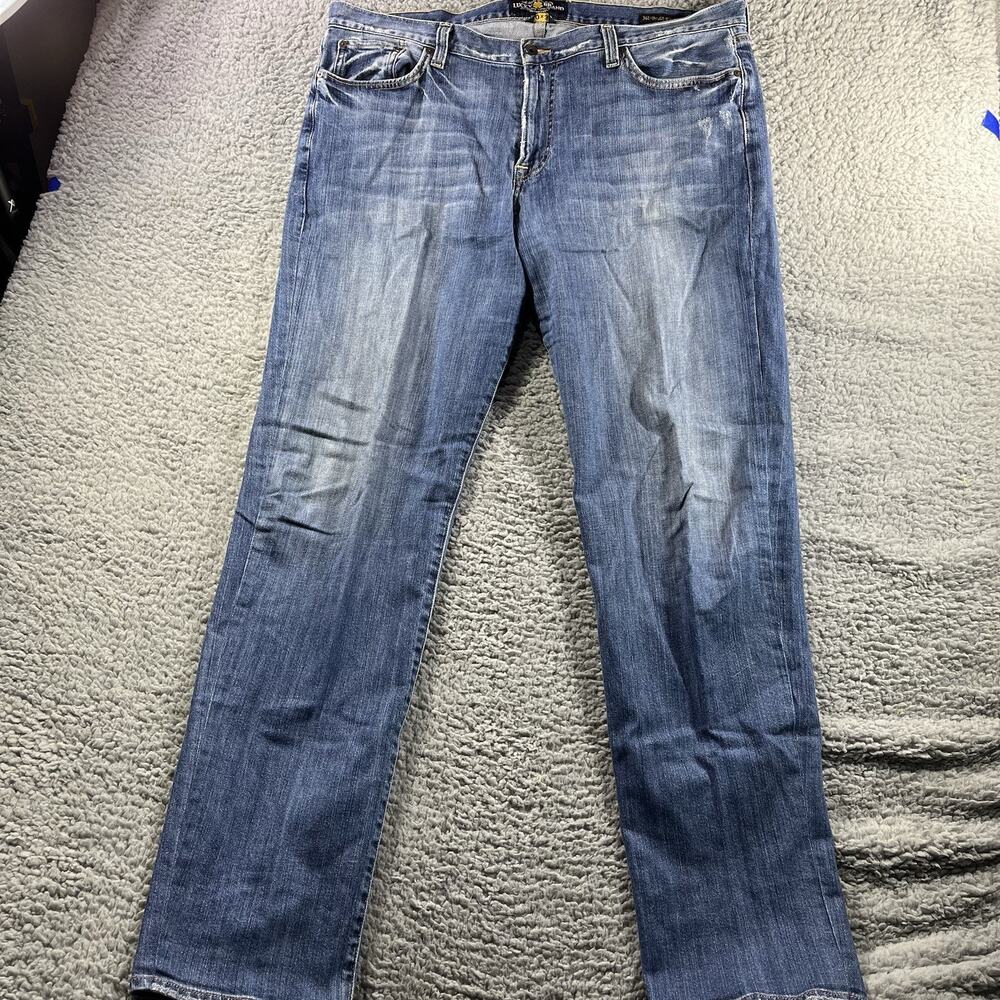 Lucky Brand 361 Vintage Straight Leg Jeans Men's 40x36 Blue Denim Distressed